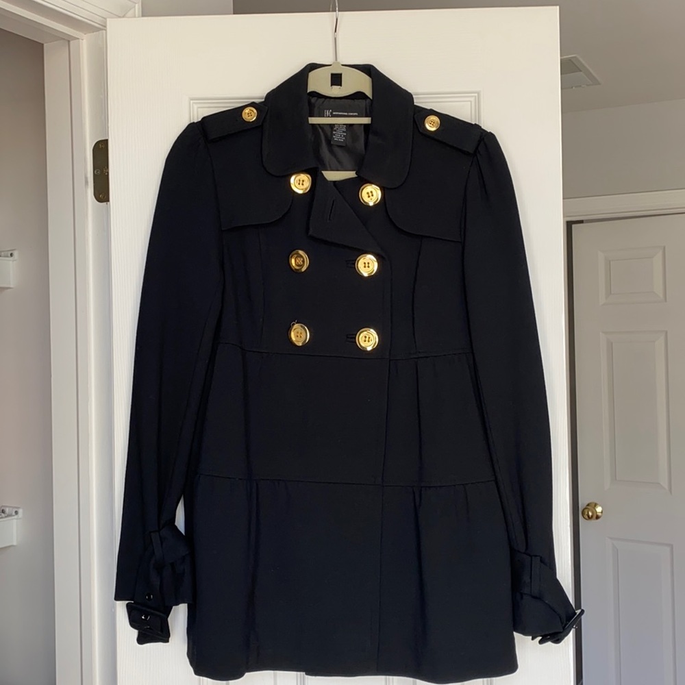 Inc Double Breasted black jacket with gold buttons